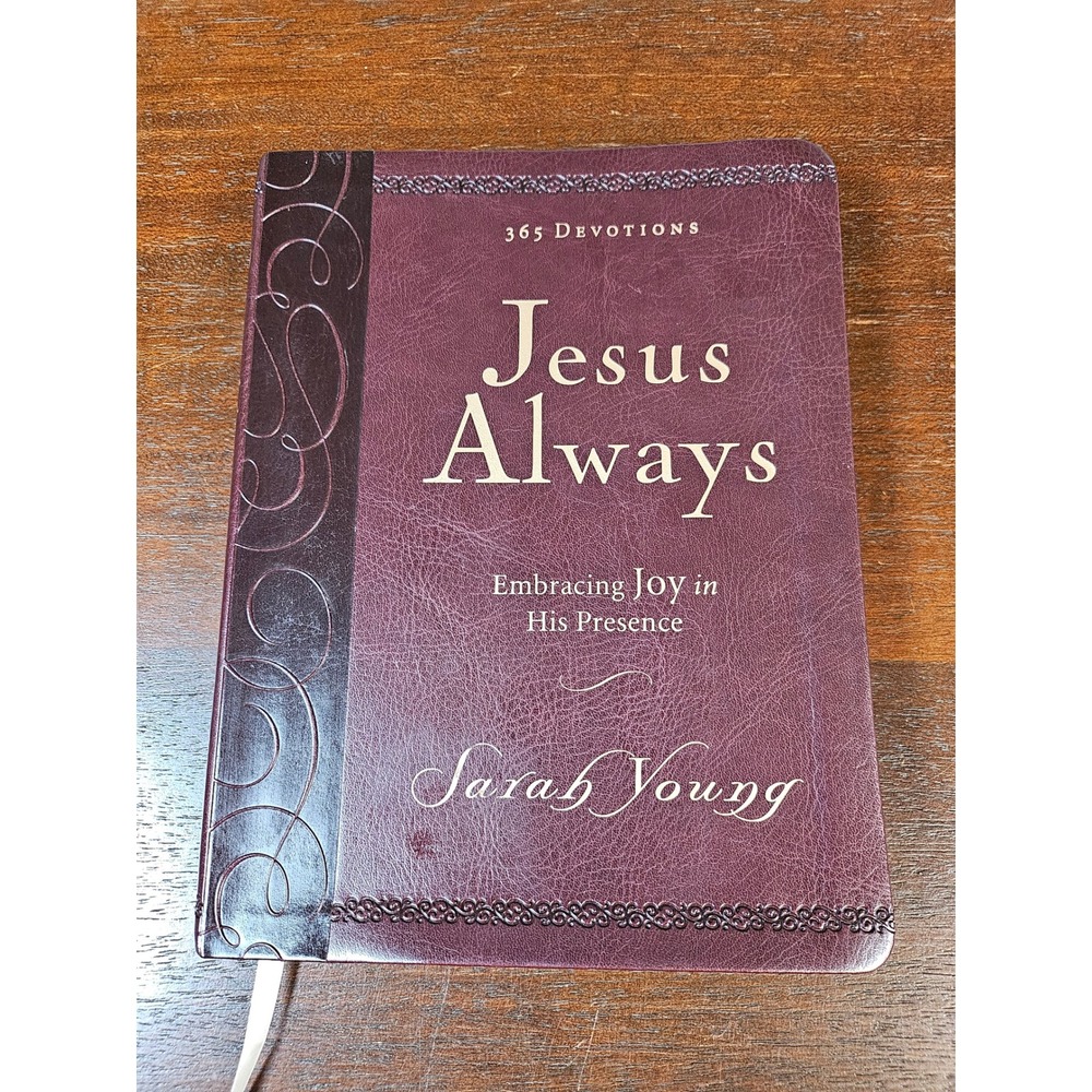 Sarah Young Jesus Always Book Unisex OS Purple Excellent 365 Devotions Leather